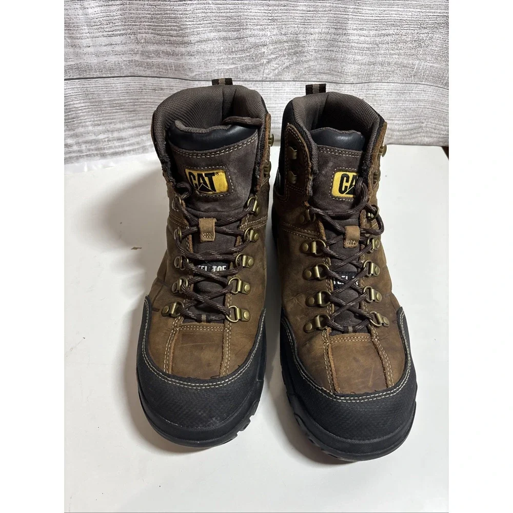 Caterpillar Men's 11.5 Threshold WP Steel Toe Work Boot Brown
